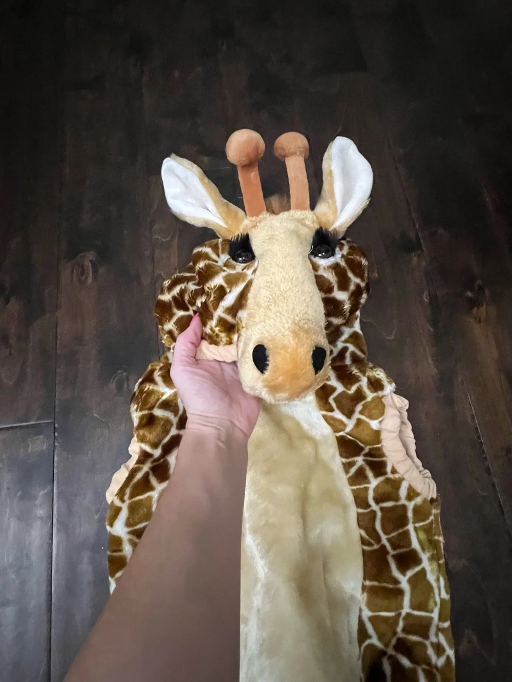 Giraffe Hooded Kids Costume Brown Tan Cream - Picture 2 of 8